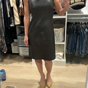 Banana Republic Brown Leather Sleeveless Dress